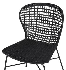Ratanová židle černá 2ks ELFROS