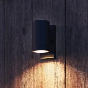 Calex venkovní nástěnné svítidlo Alba GU10, Downlight, černé, senzor, stmívatelný, Černá, Hliník, Moderní