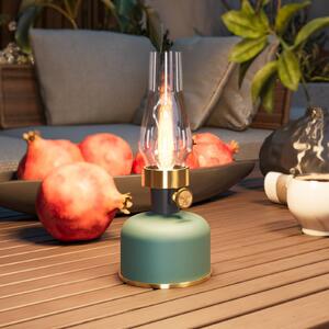 Calex LED stolní lampa Lavinio, zelená, stmívač, stmívatelný, Zelená, Obývací pokoj / jídelna, Hliník
