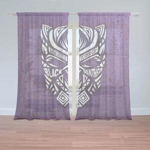 Sablio Záclony BLACK PANTHER wakanda forever Bílý: 2ks 150x250cm