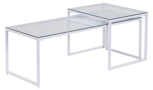 SADA ODKLÁDACÍCH STOLKŮ, bílá, sklo, 100/40/35 cm MID.YOU - Online Only konferenční stolky, Online Only