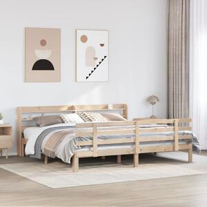 Rám postele s čelem 200 x 200 cm masivní borové dřevo 3306861