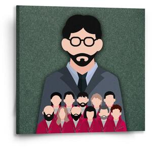 Sablio Obraz Money heist Profesor a jeho tým Zelená - 50x50 cm