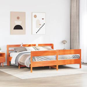 Postel bez matrace voskově hnědá 180 x 200 cm masivní borovice 3306920