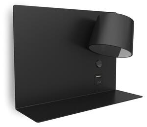 Exo Serene USB LED nástěnné svítidlo černé Levé