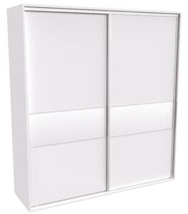 Šatní skříň FLEXI 2 s dělenými dveřmi Lacobel Varianta barvy: Bílá, Šířka: 220 cm, Výška: 240 cm