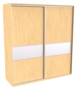 Šatní skříň FLEXI 2 s dělenými dveřmi Lacobel Varianta barvy: Javor, Šířka: 200 cm, Výška: 220 cm