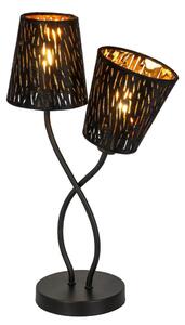 Černá stolní dvouramenná lampa TUXON