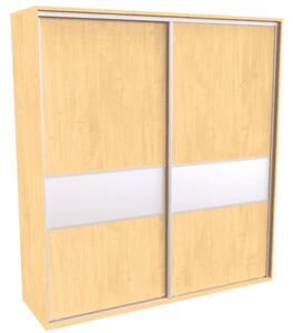 Šatní skříň FLEXI 2 s dělenými dveřmi Lacobel Varianta barvy: Javor, Šířka: 220 cm, Výška: 220 cm