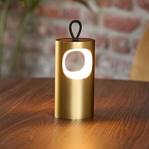 Sigor LED stolní lampa Lunari, zlatá 16 cm kov IP44, stmívatelný, Mosaz / zlato, Obývací pokoj / jídelna, Hliník, Moderní