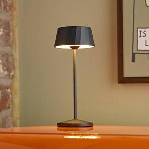 Sigor LED stolní lampa Facetta, černá, 22 cm, kov IP44, stmívatelný, Černá, Obývací pokoj / jídelna, Hliník, Moderní