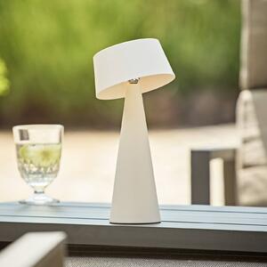 Sigor LED stolní lampa Solino, bílá, solární/USB, 26 cm, IP44, stmívatelný, Bílá / opál, Obývací pokoj / jídelna, Hliník, Moderní