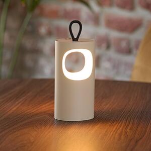 Sigor LED stolní lampa Lunari, béžová, 16 cm, kov, IP44, stmívatelný, Krémová / jantar, Obývací pokoj / jídelna, Hliník, Moderní