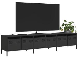 TV skříňka černá 202x39x43,5 cm ocel válcovaná za studena 3307149