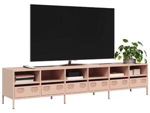 TV skříňka růžová 202 x 39 x 43,5 cm ocel válcovaná za studena 3307156
