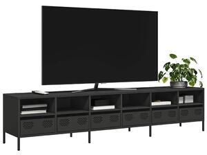 TV skříňka černá 202x39x43,5 cm ocel válcovaná za studena 3307155
