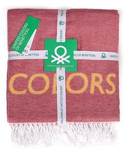 Růžovo-žlutá deka United Colors of Benetton 60% bavlna 40% akrylová tkanina / 140 x 190 cm