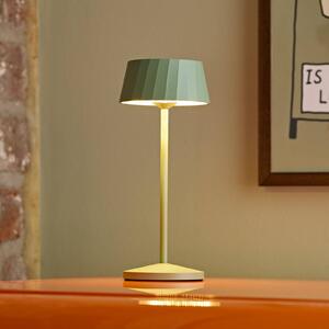 Sigor LED stolní lampa Facetta, zelená, výška 22 cm, kov,, stmívatelný, Zelená, Obývací pokoj / jídelna, Hliník, Moderní