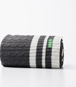 Pletená tmavě šedá deka United Colors of Benetton 100% bavlna / 140 x 190 cm