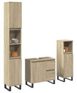 3dílný set koupelnového nábytku dub sonoma kompozitní dřevo 3307678