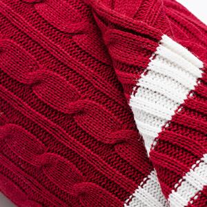 Pletená červená deka United Colors of Benetton 100% bavlna / 140 x 190 cm