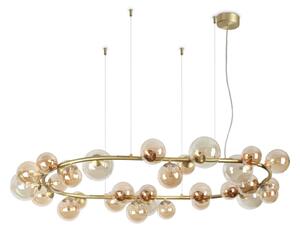 Ideal lux Perlage G9 závěsné kruhové svítidlo Jantarová30 koulí