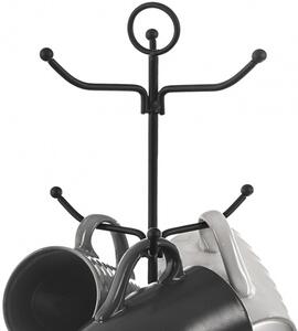 EmaHome Kovový stojan na hrnky RADKA / pr. 16 cm / černá