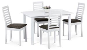 Jídelní set se 4 židlemi Autronic 120x75 cm bílý Masiv AUT-4000 WT