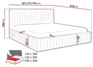 Manželská postel s úložným prostorem 140x200 GRINGO - béžová