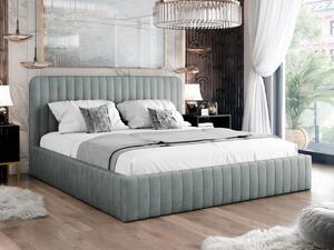 Manželská postel s úložným prostorem 180x200 GRINGO - stříbrná