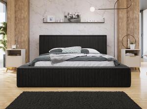 Manželská postel s úložným prostorem 160x200 PRYMUS - černá