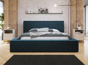 Manželská postel s úložným prostorem 160x200 PRYMUS - modrá