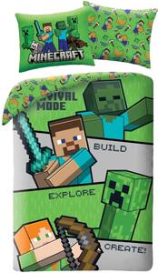 Oboustranné ložní povlečení z mikrovlákna Survival Mode - Minecraft - 70x90 cm + 140x200 cm