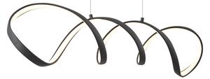 Designové závěsné svítidlo černé 100 cm vč. LED 3-stupňové stmívatelné - Wokkel