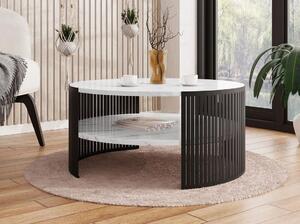 Konferenční stolek REXIO - černý / mramor bianco
