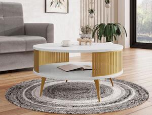 Konferenční stolek STIFF - zlatý / artický bílý