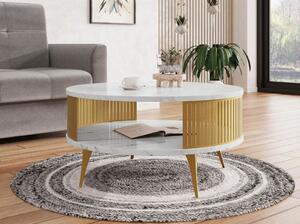 Konferenční stolek STIFF - zlatý / mramor bianco