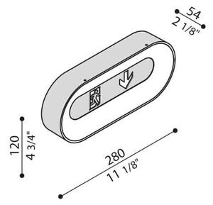 Lombardo Ross 280 LED designové nouzové svítidlo IP66 Černá2700K