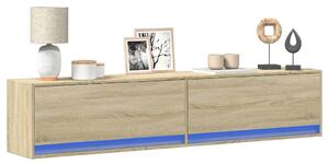 Nástěnná TV skříňka s LED dub sonoma 180 x 31 x 38 cm 3307949