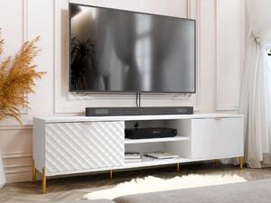 Široký TV stolek ASLAN - bílý