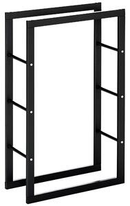 HOMCOM Kovový stojan na dřevo 60 x 25 x 100 cm - Organizér na dřevo s ocelovým rámem do 100 kg | Aosom