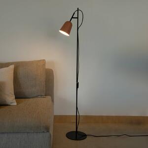 Studiová stojací lampa, růžová/černá, ocel, výška 132,5 cm