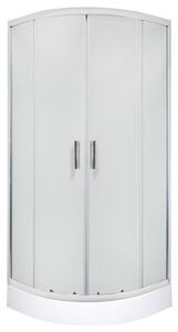 Novoterm Čtvrtkruhový sprchový kout NV-Malibu 90x90 chrom/textura + vanička
