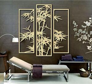 Exkluzivní obraz na stěnu vyřezávaný z dřevěné překližky palma TROPY