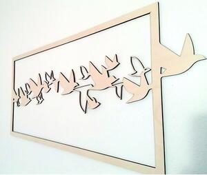 Poutavý obraz na stěnu vyřezávaný z dřevěné překližky ptáci NEBE