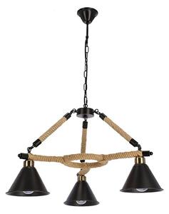 Lustr na řetězu NEGRU 3xE27/40W/230V černá/hnědá