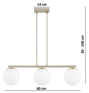 Brilagi - Lustr na lanku MILO ECRU 3xE27/60W/230V béžová/zlatá