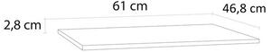 EBS Duomo Umyvadlová deska 61 cm, tloušťka 2,8 cm, dub Riviera