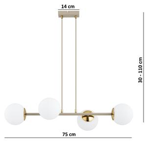 Brilagi - Lustr na lanku MILO ECRU 4xE27/60W/230V béžová/zlatá