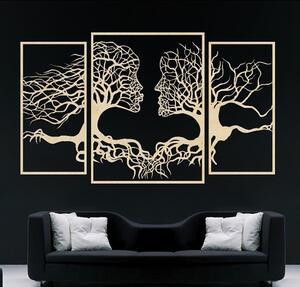 Pompézní obraz na zeď obličeje a stromy